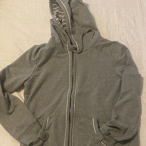 Anne Klein Sport Gray and White Striped Sweatsuit